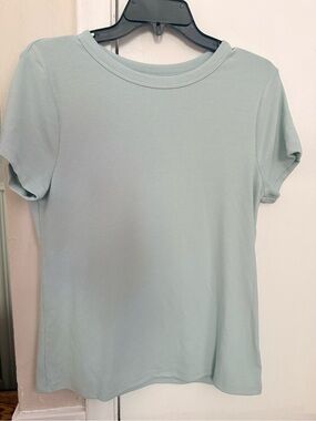 SO Mint Crewneck Ribbed Short Sleeve Tee